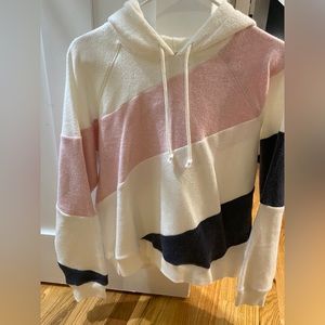 Faherty Brand Color Block Reverse Fleece Hooded Sweatshirt New w/out Tags Small